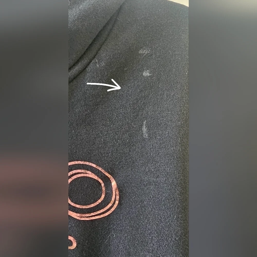 Aeropostale Women's Black Hoodie Sweatshirt, rose gold foil lettering XL - Picture 4 of 6